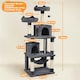 image 3 of Yaheetech 158 cm Multi Level Cat Tree with Condos Dark Grey