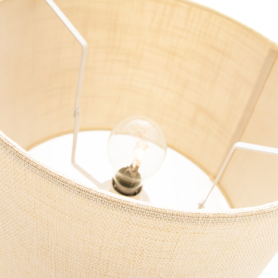 image 1 of Contemporary and Sleek 14 Inch Cream Linen Fabric Drum Lamp Shade 60w Maximum | Cream