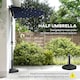 image 3 of Outsunny 2.6 m Half Parasol with Solar Lights, UPF50+ Semi Round Umbrella | Blue | Dark Grey | 265 x 135 x 239 cm