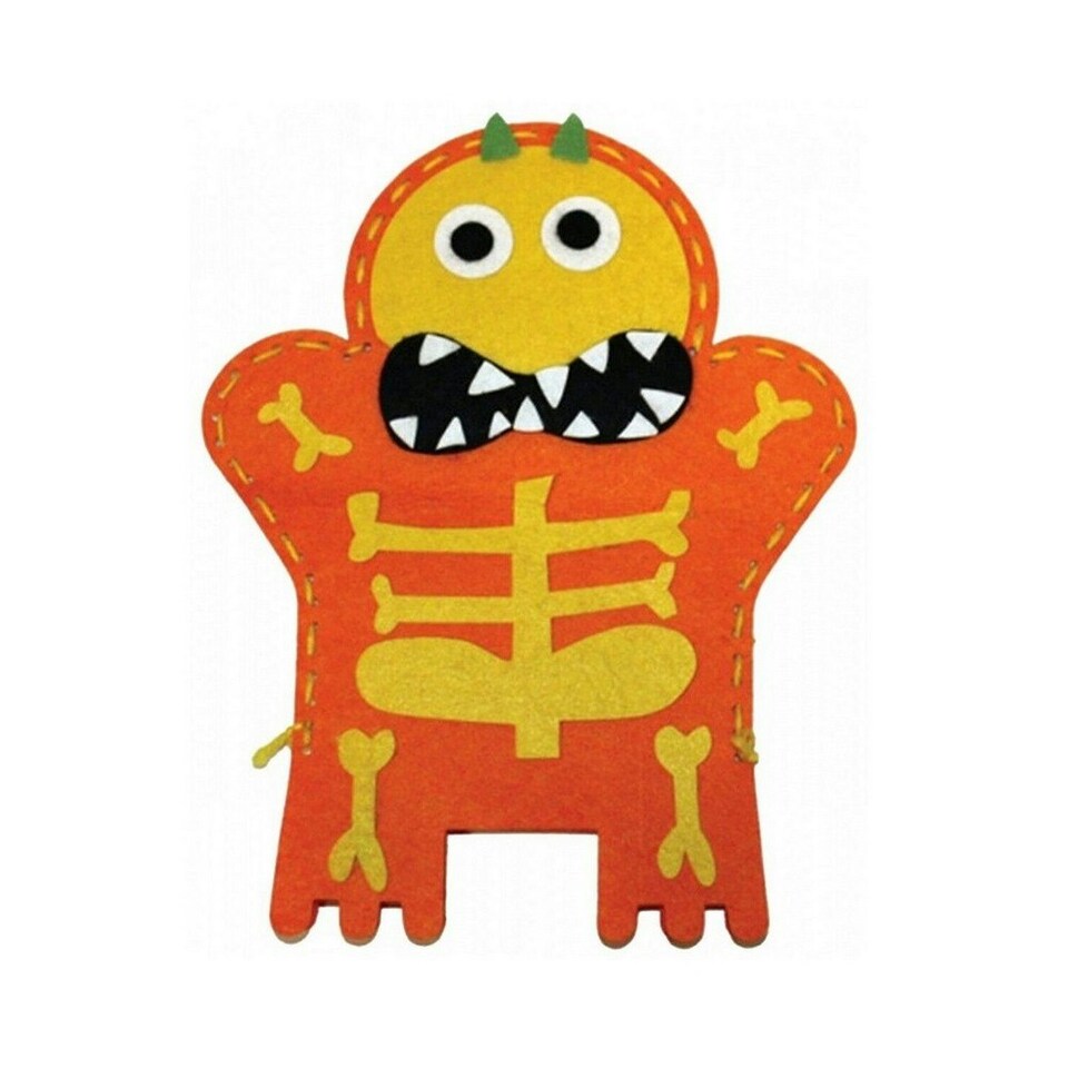 Amscan Boo Crew Hand Puppet Craft Set - Orange/Yellow - One Size