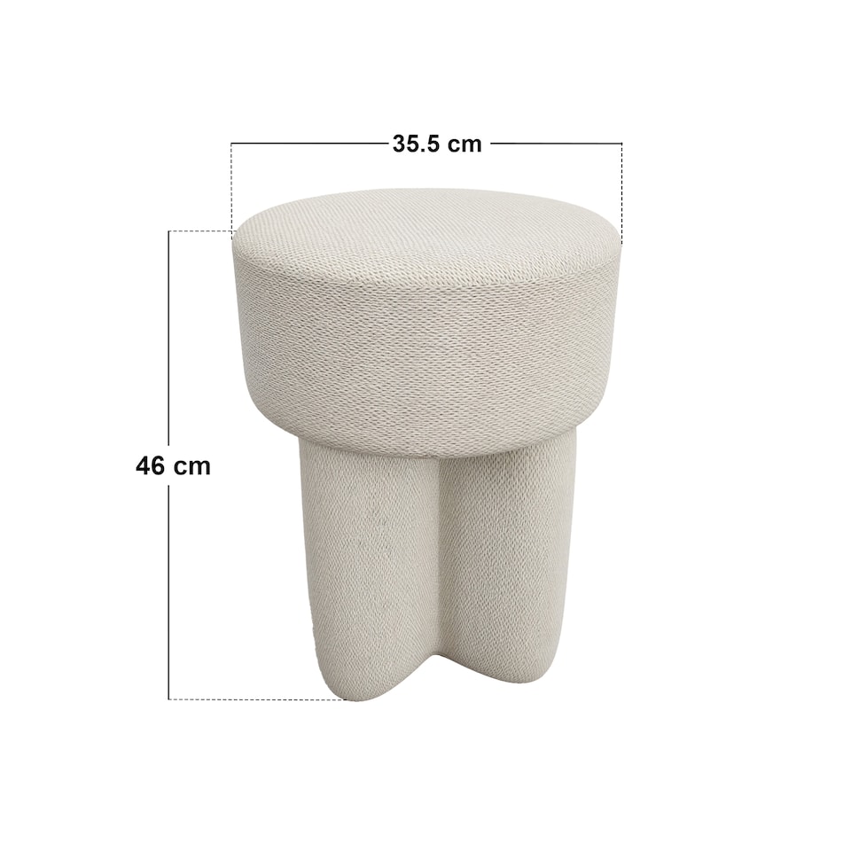image 1 of SOLACE+CO Astrid Wave Chenille Round Pouffe Cream
