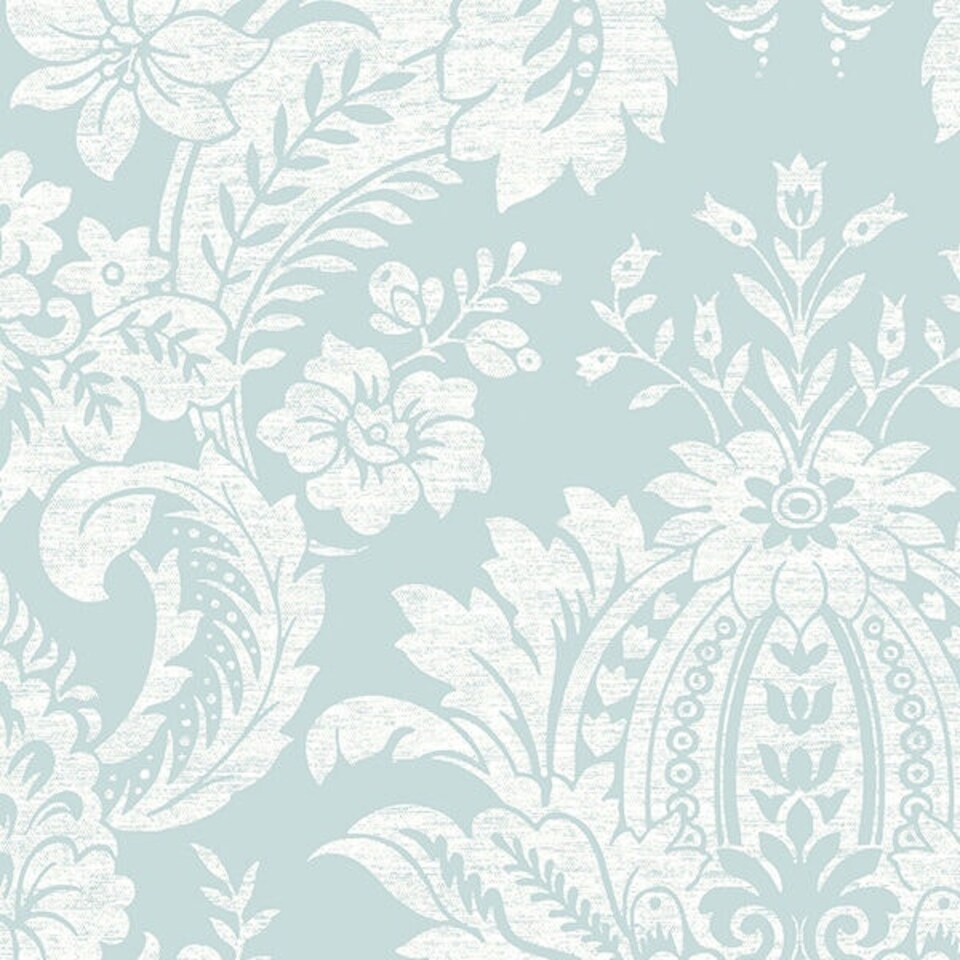 image 1 of Transform Peel & Stick Large Damask Duck Egg Self-Adhesive Wallpaper Blue | Duck Egg