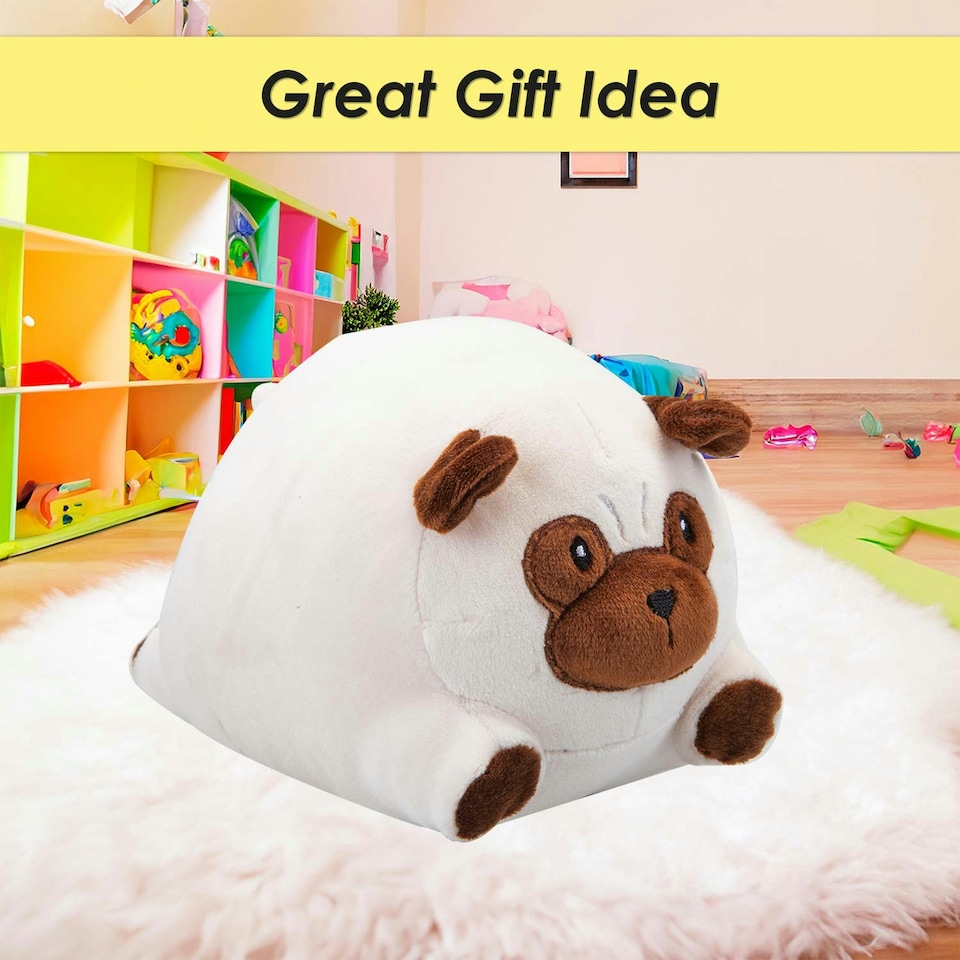 image 1 of Dog Soft Toy Cute Plushie Huggable Cuddly Stuffed Toy 13cm White
