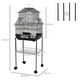 image 2 of PawHut Metal Bird Cage w/ Perch, Food Container, Handle, for Finch, Canary