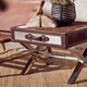 image 3 of Interiors By Premier Brown And White Genuine Cowhide One Drawer Table,Storage Table With Metal Crossed Legs,Small End Table Brown