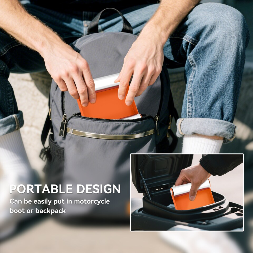 image 1 of HOMCOM Motorcycle Wheel Cleaning Roller Stand with Steel Frame, Aluminium Rollers, Motorcycle Maintenance Stand for Tyre Cleaning and Chain Lubrication, Fit Tyre Width < 180mm, Bikes < 485lb, Orange