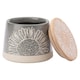 image 3 of English Tableware Company Artisan Flower Grey Canister with Bamboo Lid