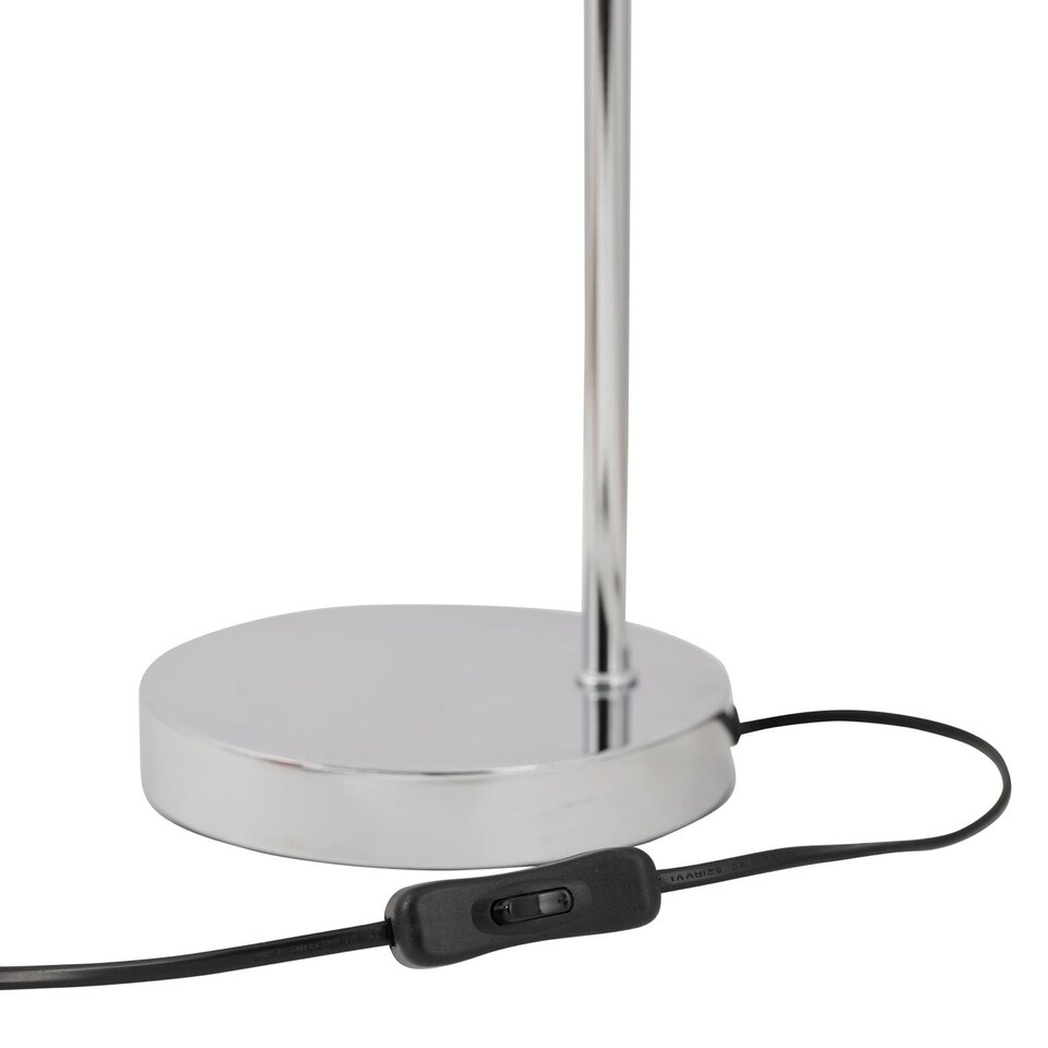 image 1 of Set of 2 Arched Table Lamps with White Fern Shades | Chrome | White | Large | 2