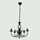 image 2 of ValueLights Traditional 5 Way Black Satin Pendant Ceiling Light Chandelier