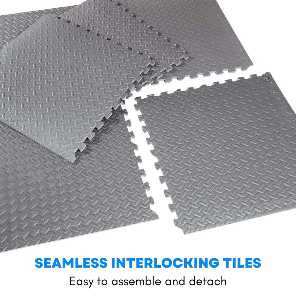image 1 of Interlocking Soft EVA Foam Floor Tiles Flooring | Grey | Pack of 72pcs