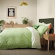 image 2 of Orla Kiely Criss Cross Stem Duvet Cover Set - Basil Green Green | Double