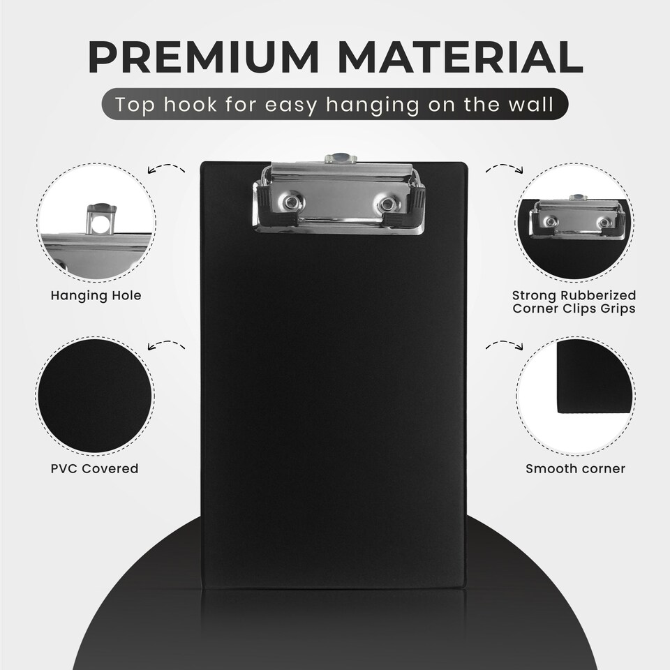 image 1 of Pack of 10 Black Mini Clipboards
