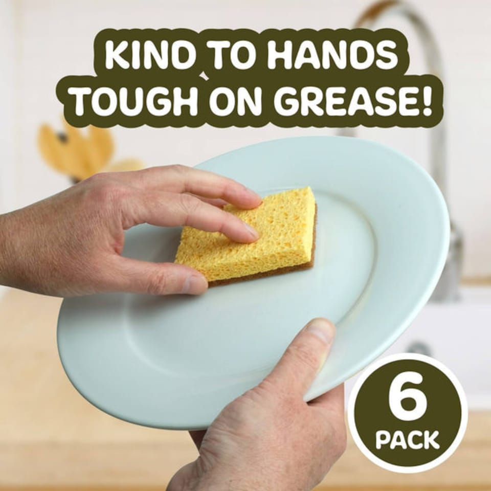 image 1 of EcoVibe Natural Coconut & Cellulose Sponge Scourers (Pack of 6)