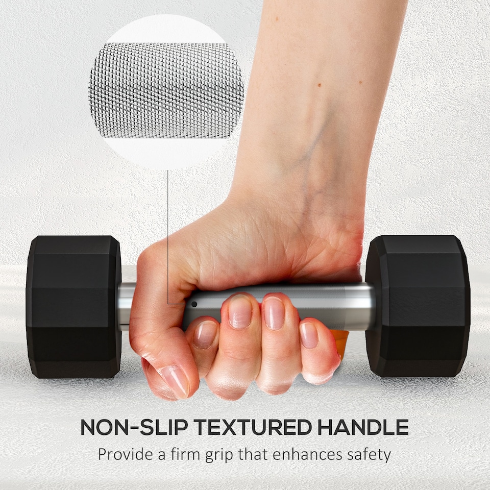 image 1 of SPORTNOW Dumbbells Weights Set with 12-Sided Shape and Non-Slip Grip, 2 x 2kg