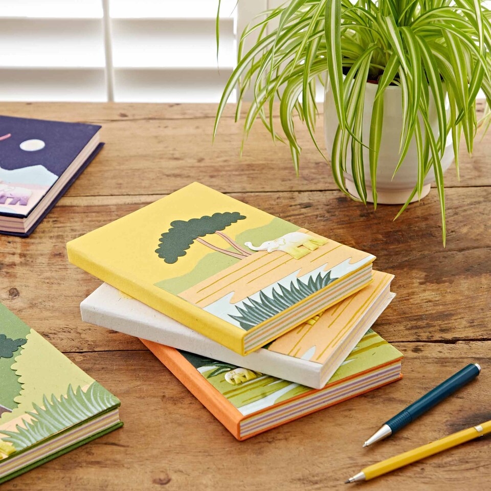 image 1 of Large Colourful Elephant Dung Notebook