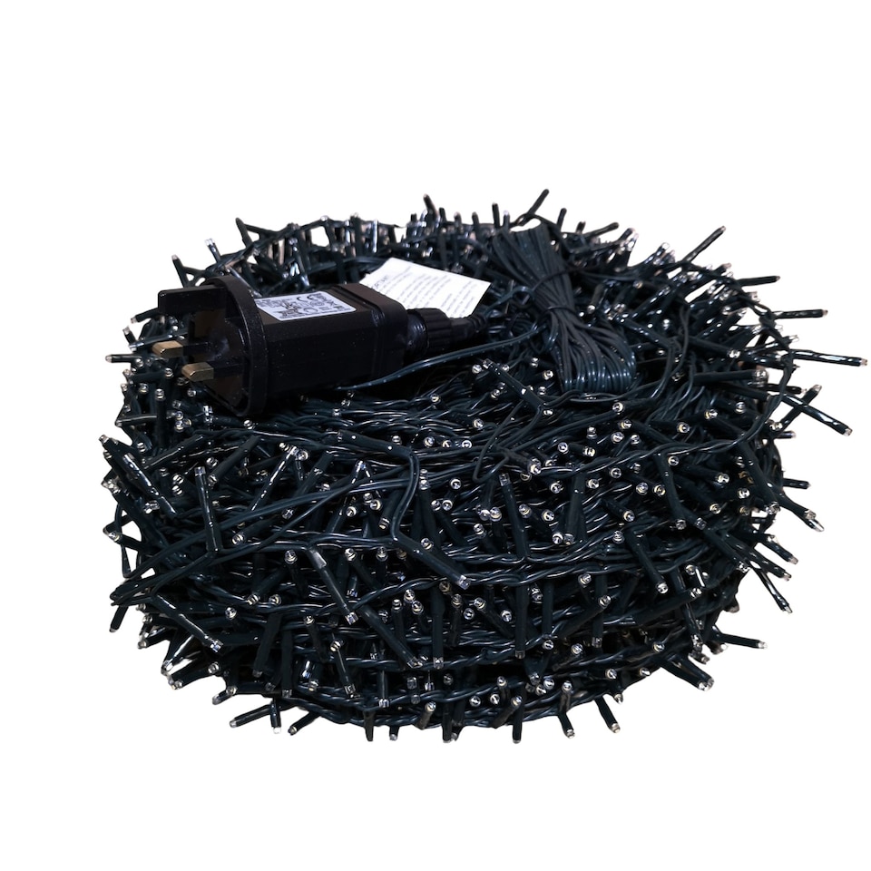 image 1 of 3000 LED 75m Indoor Outdoor Christmas Multi Function Mains Operated String Lights with Timer in in Cool White