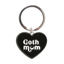 Something Different Goth Mum Heart Keyring - Black/White - One Size