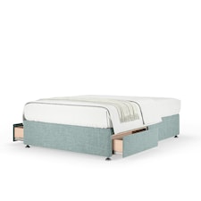 Super Ortho Orthopaedic Duckegg Linen 2 Drawer Divan Set Double