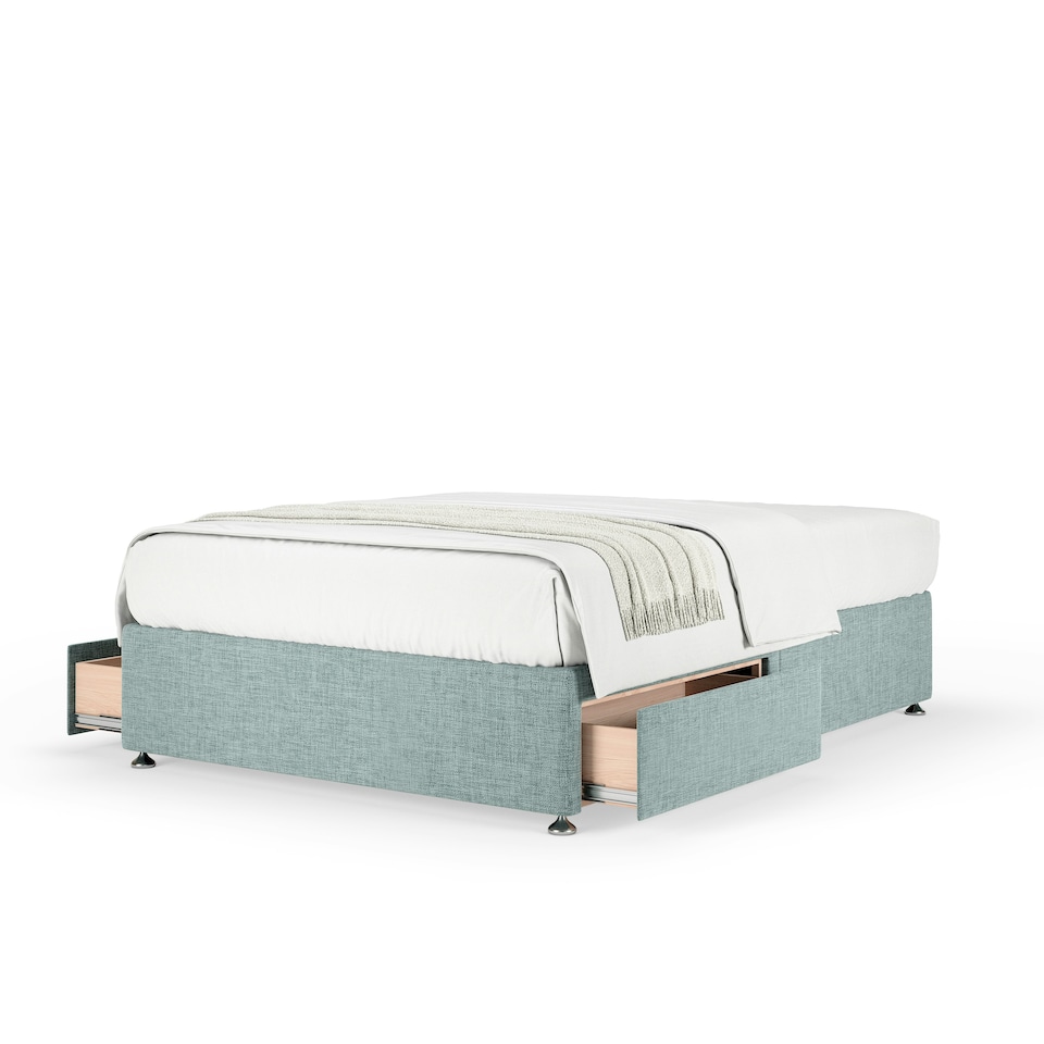 image 1 of Super Ortho Orthopaedic Duckegg Linen 2 Drawer Divan Set Double