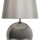 image 4 of First Choice Lighting Set of 2 Ball Smoked Glass Table Lamps with Grey Fabric Shades Grey | Grey