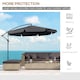 image 6 of Outsunny 2.7m Garden Banana Parasol Cantilever Umbrella with Crank Handle and Cross Base for Outdoor, Hanging Sun Shade, Black