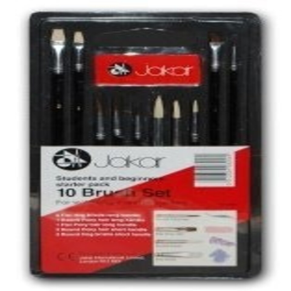 image 1 of Jakar 10 Brush Set for Watercolour and Oil Painting