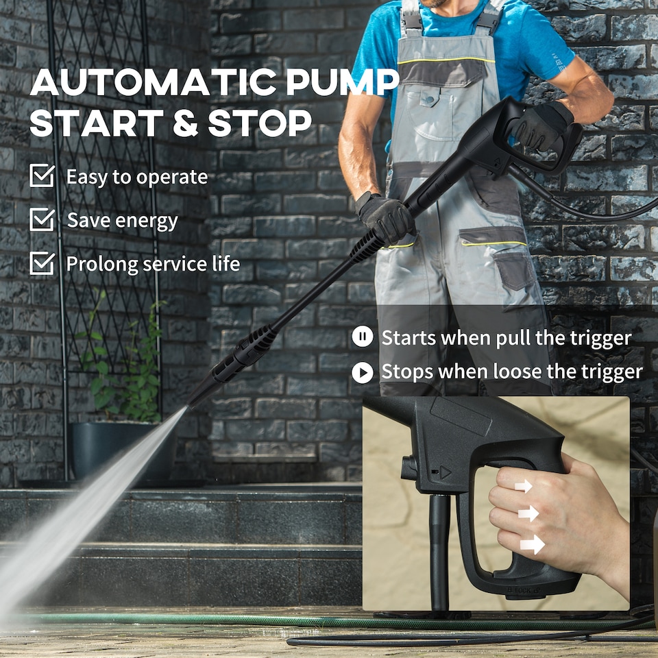 image 1 of DURHAND High-Performance Power Washer 1800W, 150 Bar, 510 L h, Yellow