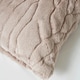 image 3 of BHS Luxury Embossed Rabbit Faux Fur Cushion, Beige Brown | Beige