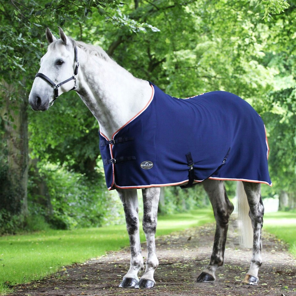 image 1 of Gallop Equestrian Jersey Cooler Rug Chrome | Size: 5ft 6
Colour: Navy/Sky Blue