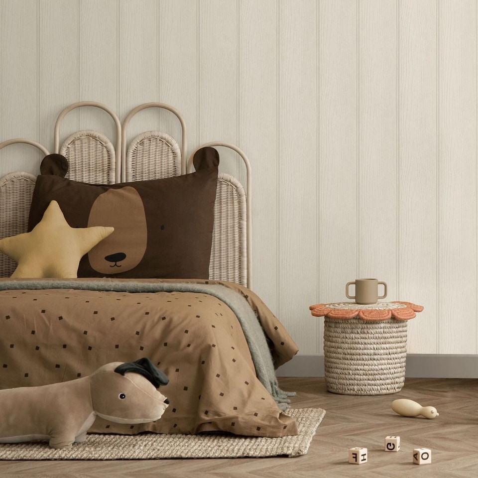 image 1 of Holden Decor Tongue & Groove Textured Wallpaper | Brown | Beige | 1