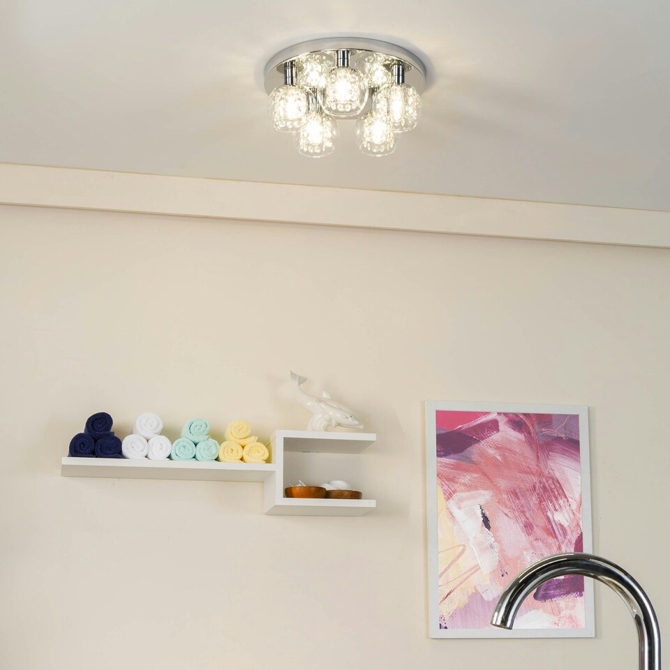 image 1 of BHS Lucia Flush Ceiling Light, Chrome