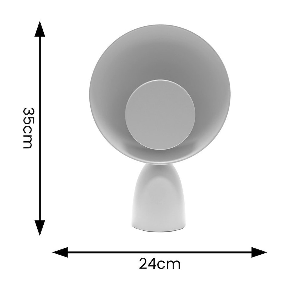 image 1 of ValueLights Saffy Matt Grey Metal Integrated LED Metallic Shade Table Lamp