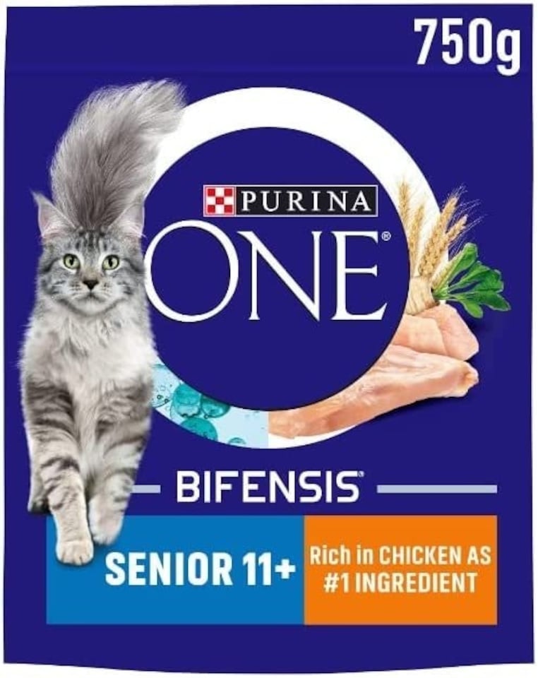 Purina One Senior Dry Cat Food Chicken 750g (Pack of 4)