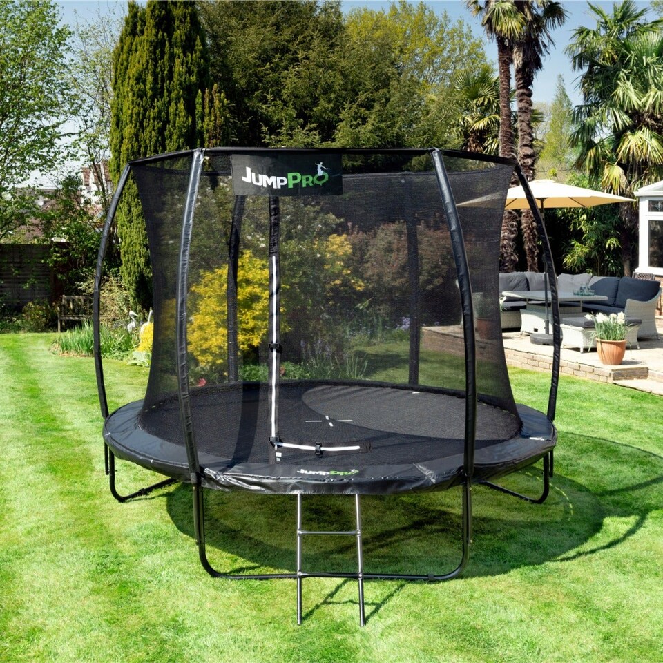 image 1 of 14ft JumpPRO® Xcel Black Round Trampoline with Enclosure