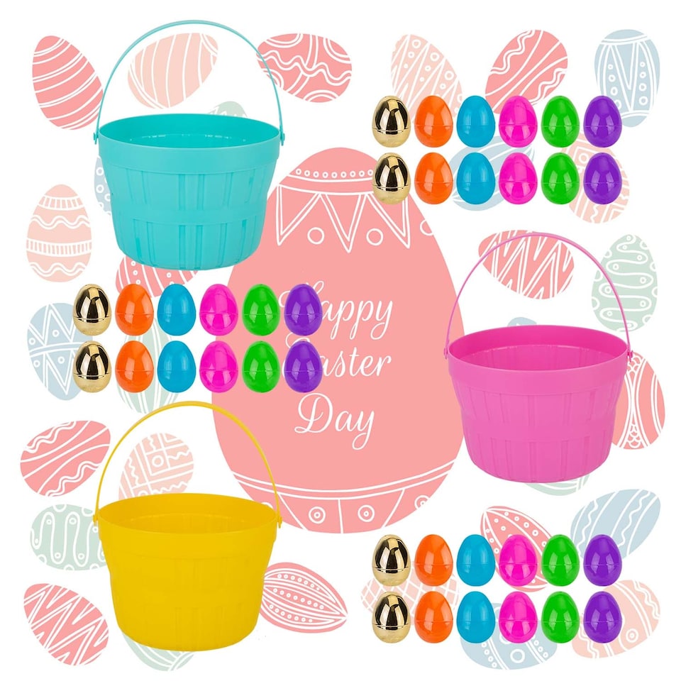 image 1 of vfm-estore Easter Egg Hunt Set 10.5cm x 15cm Multicolour, Pack of 3
