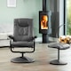 image 3 of Gibson Swivel Recliner and Footstool - Grey