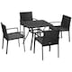 image 1 of Outsunny 4 Seater Rattan Garden Dining Set Outdoor w/ Umbrella Hole