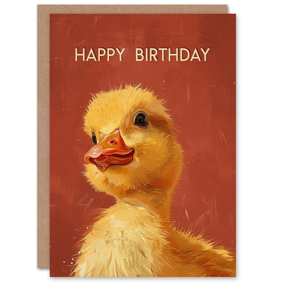 image 1 of Cute Duckling Kids Girl Boy Duck Kids Birthday Card