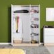 image 6 of Adore Teen White & Oak 3 Door Wardrobe with Shelves White