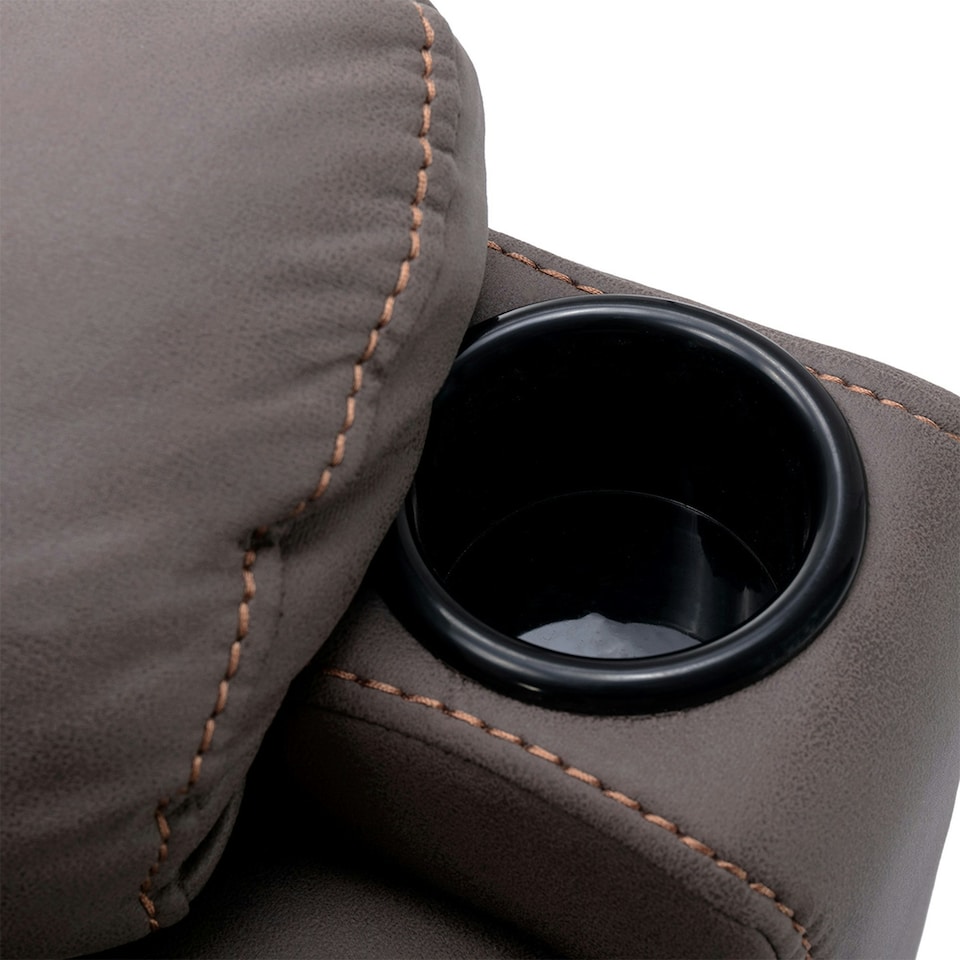 image 1 of Afton Electric Technology Fabric Auto Recliner USB Lounge Sofa Chair (Brown)