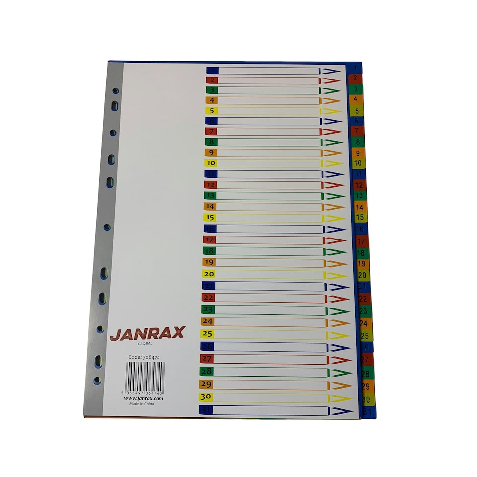 image 1 of A4 31 Part Polypropylene Dividers with Reinforced Index Cover
