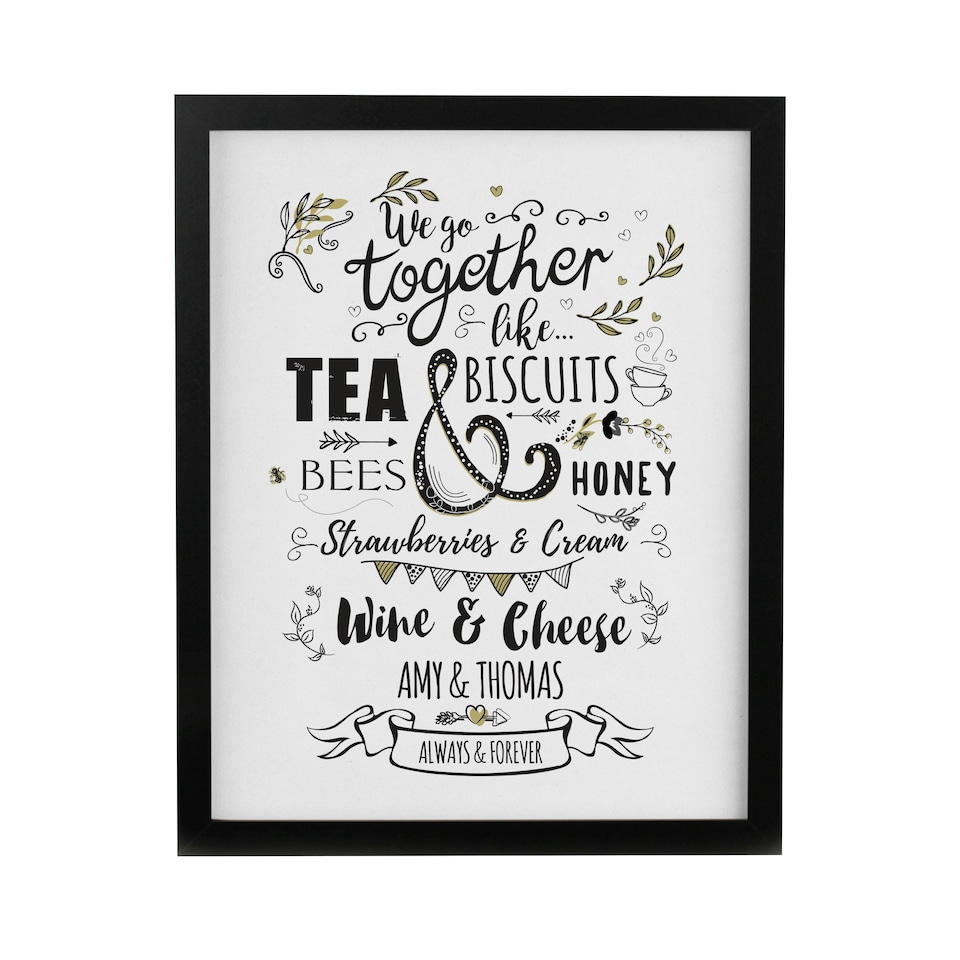 image 1 of Personalised We go Together Black Poster Frame Black | One Size