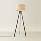 image 3 of ValueLights Barbro Black Tripod Floor Lamp Natural Shade Cream