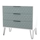 image 4 of Islay 3 Drawer Chest of Drawers in Duck & White Matt (Ready Assembled) | Blue | Duck & White Matt