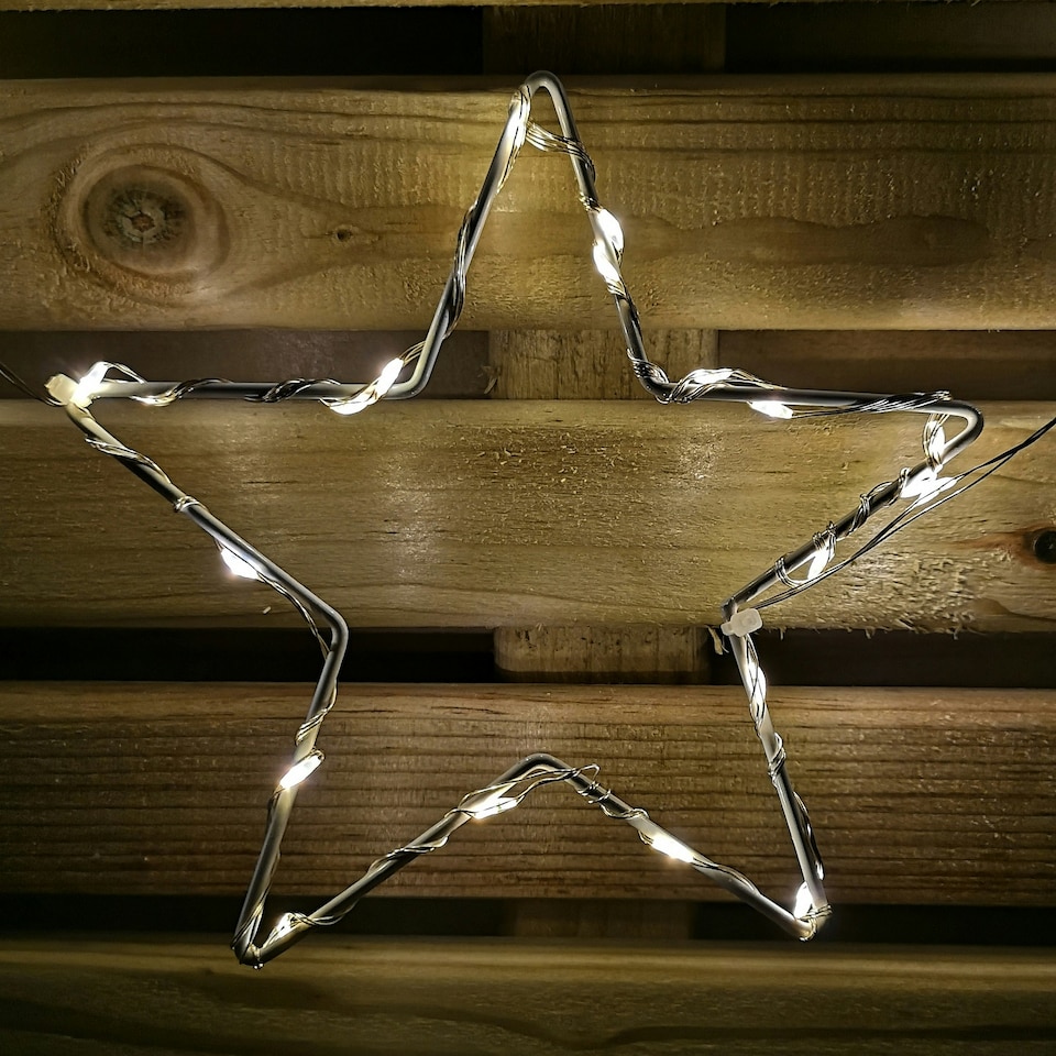 image 1 of 2.6m Set of 10 Star Curtain Lights 227 Warm White LEDs Microbrights String Lights