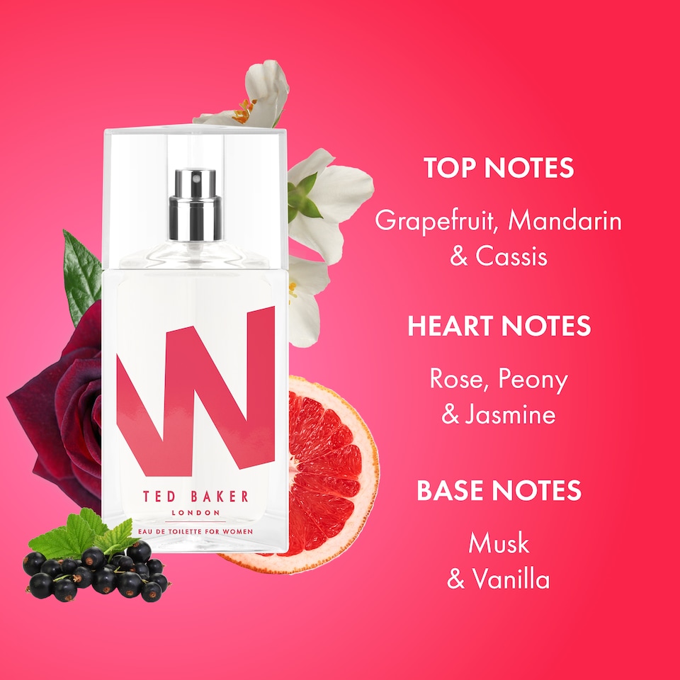 image 1 of Ted Baker W EDT Duo Pack, Gentle and Sophisticated Fragrance, Fig Leaf, White Peony and African Violet Top Notes with Pink Orchid, Cassis and Raspberry Middle Notes, 2 x 75ml | Black | 2