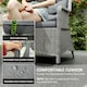 image 4 of Outsunny 6 Seater Rattan Dining Set w/ Glass Top Table Cushions, Grey