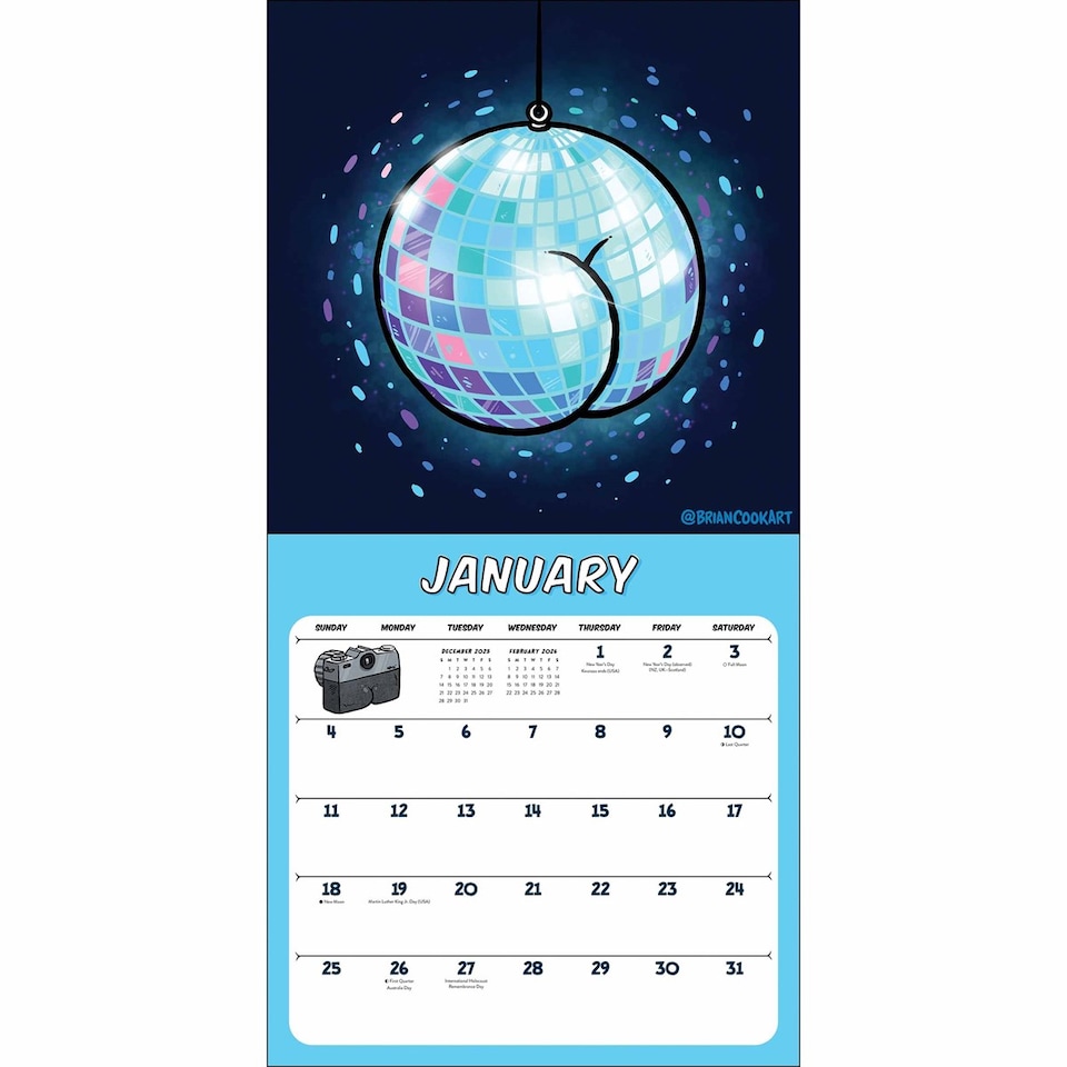 image 1 of Butts on Things 2026 Wall Calendar