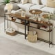 image 4 of Industrial Slim Hallway Console Table With 2 Shelves Rustic Brown Brown
