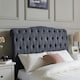 image 3 of 3ft Single Fabric upholstered, dark grey,buttoned back,curved bed frame,bedstead